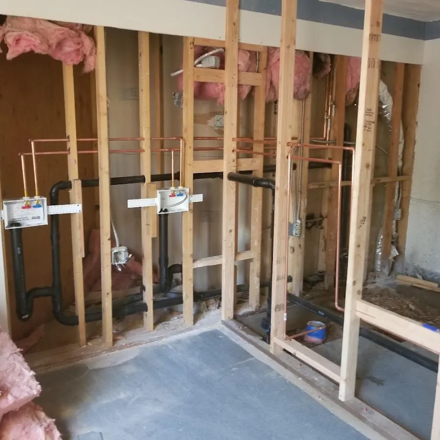 Copper pipe rough-in and plumbing installation in Westampton